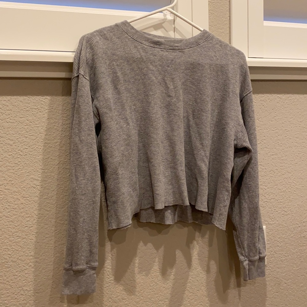 brandy melville grey waffle long sleeve